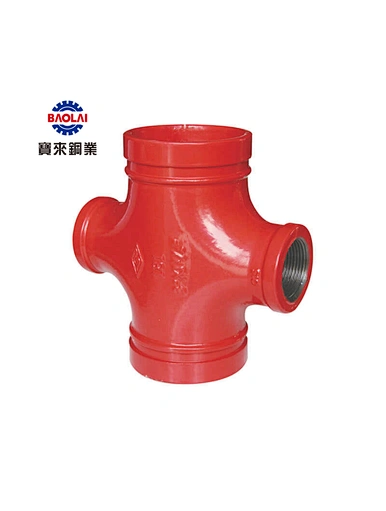 fire pipe fitting,Grooved reducing cross with threaded branch